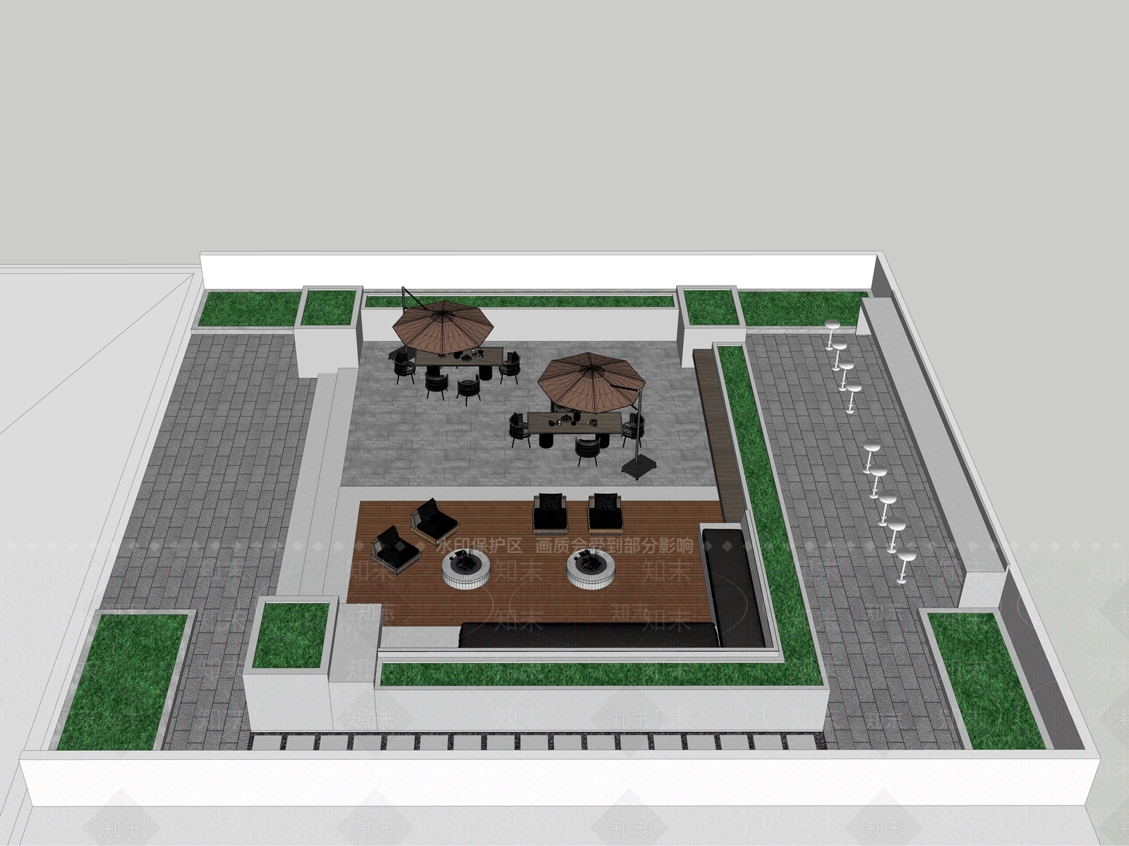 现代轻奢酒店建筑SU模型下载【ID:1198905041】