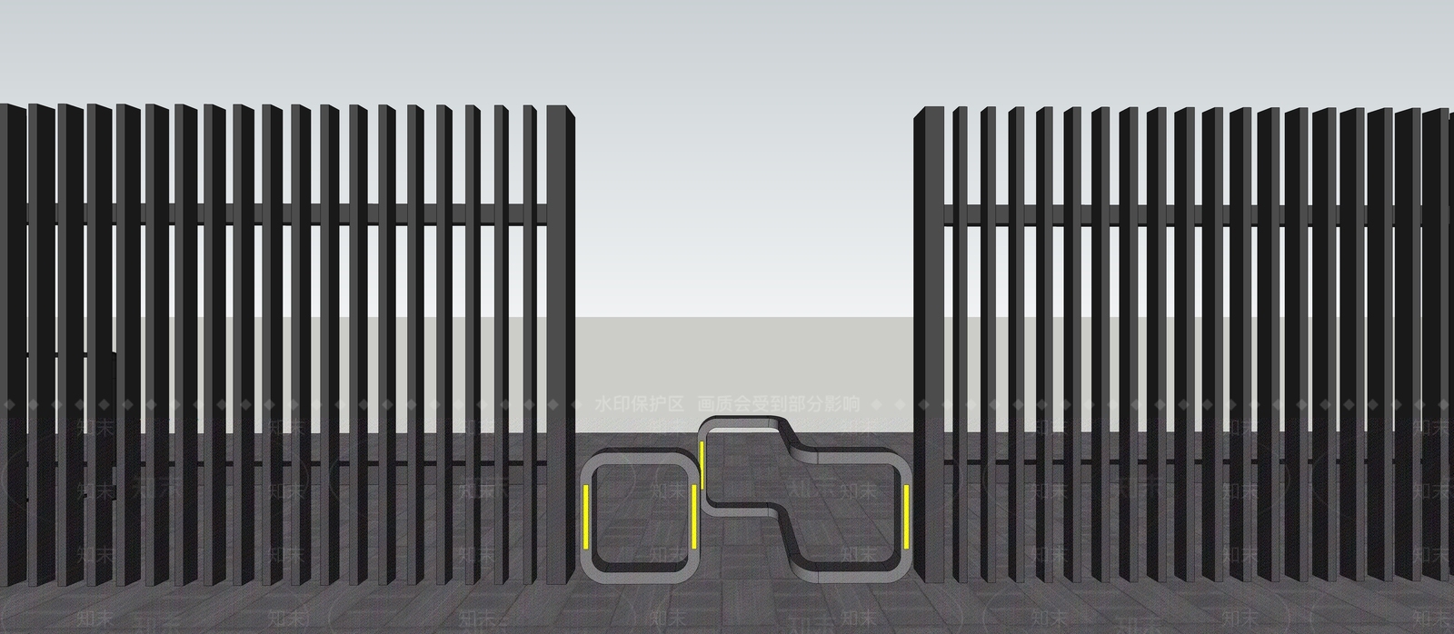 现代栏杆扶手SU模型下载【ID:1198910859】