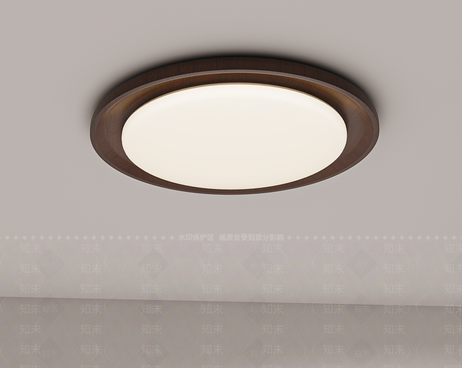 极简原木吸顶灯3D模型下载【ID:1198911908】