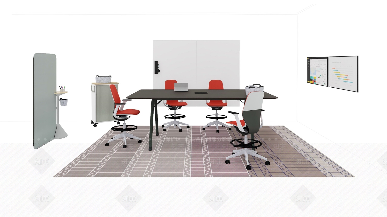 办公桌椅SU模型下载【ID:1198921314】