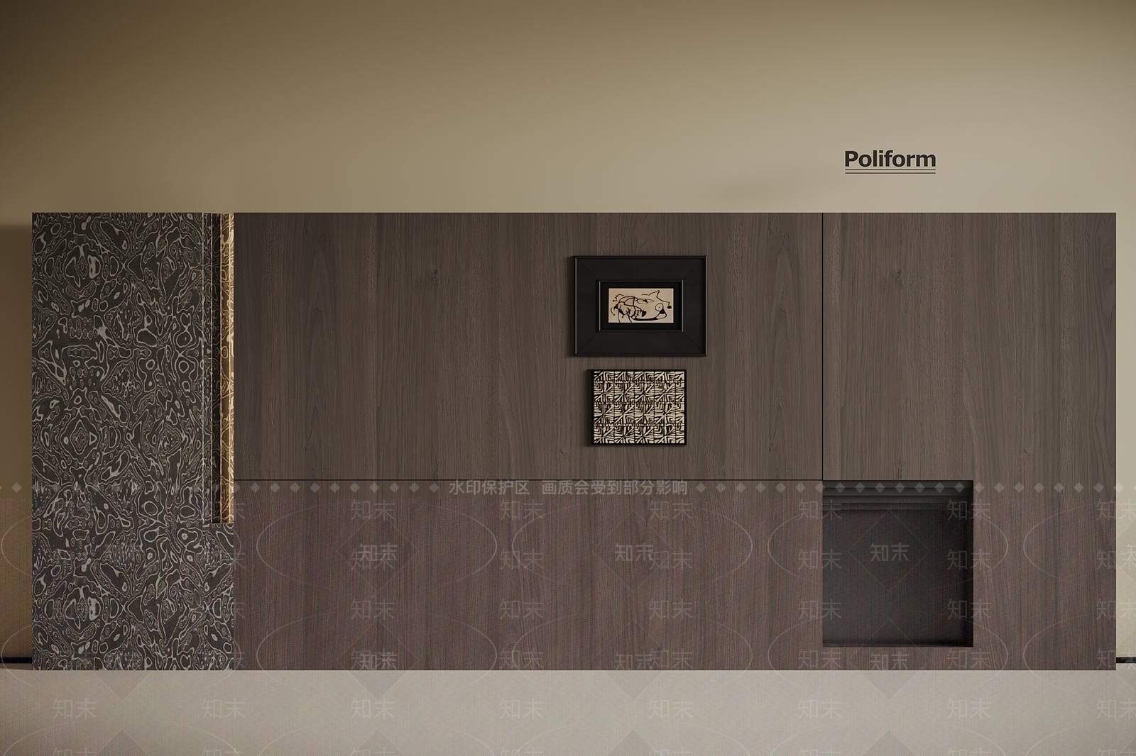 现代意式玄关背景墙3D模型下载【ID:1198913791】