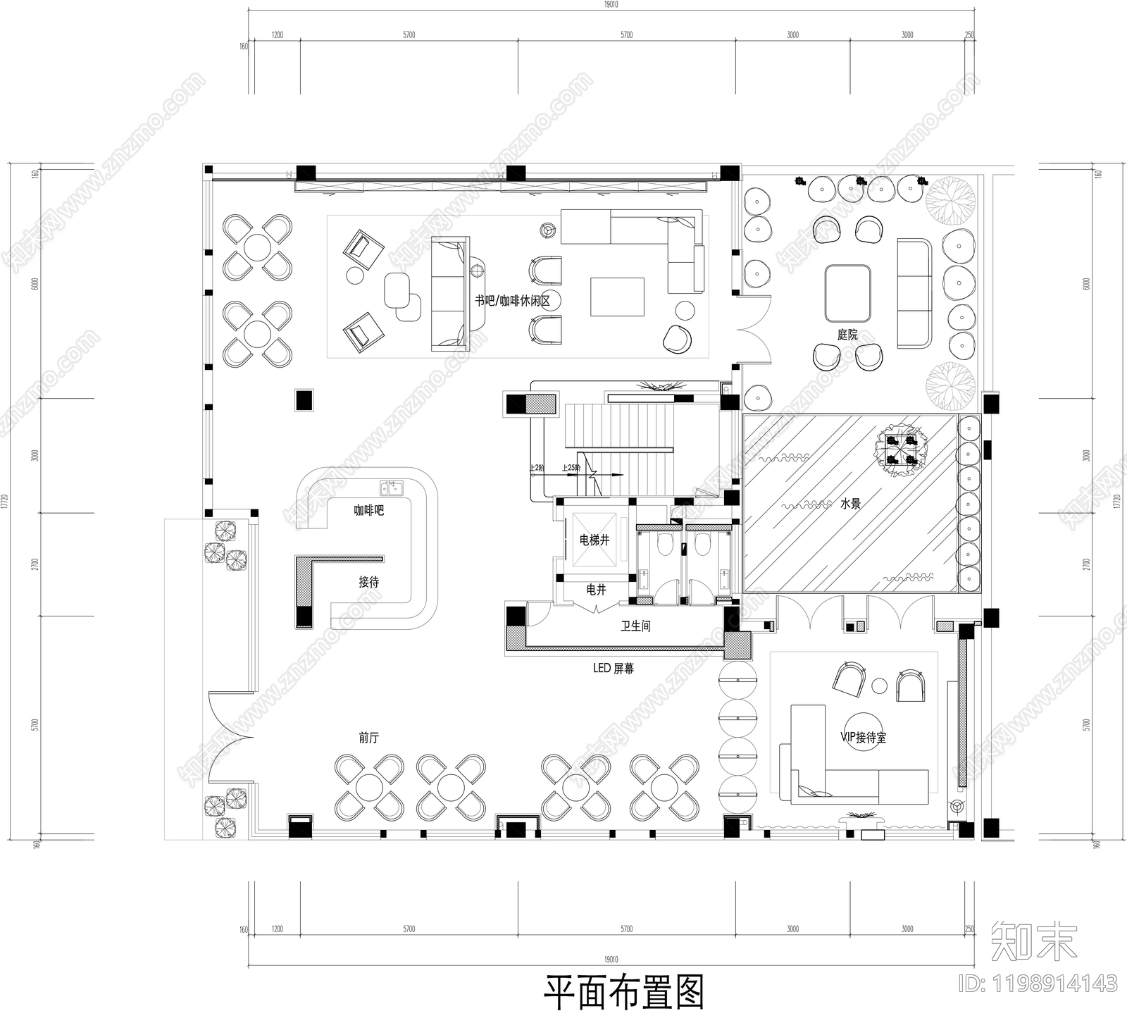 现代咖啡厅cad施工图下载【ID:1198914143】