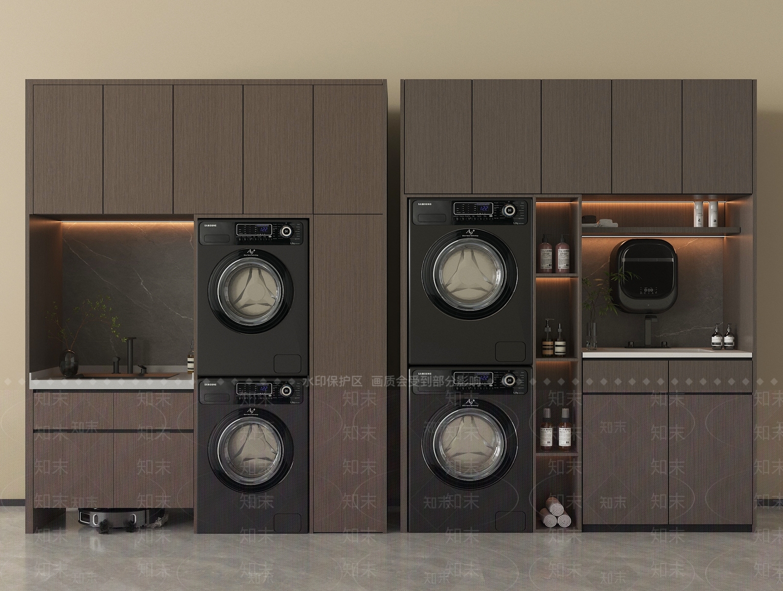 现代洗衣机柜3D模型下载【ID:1198917400】