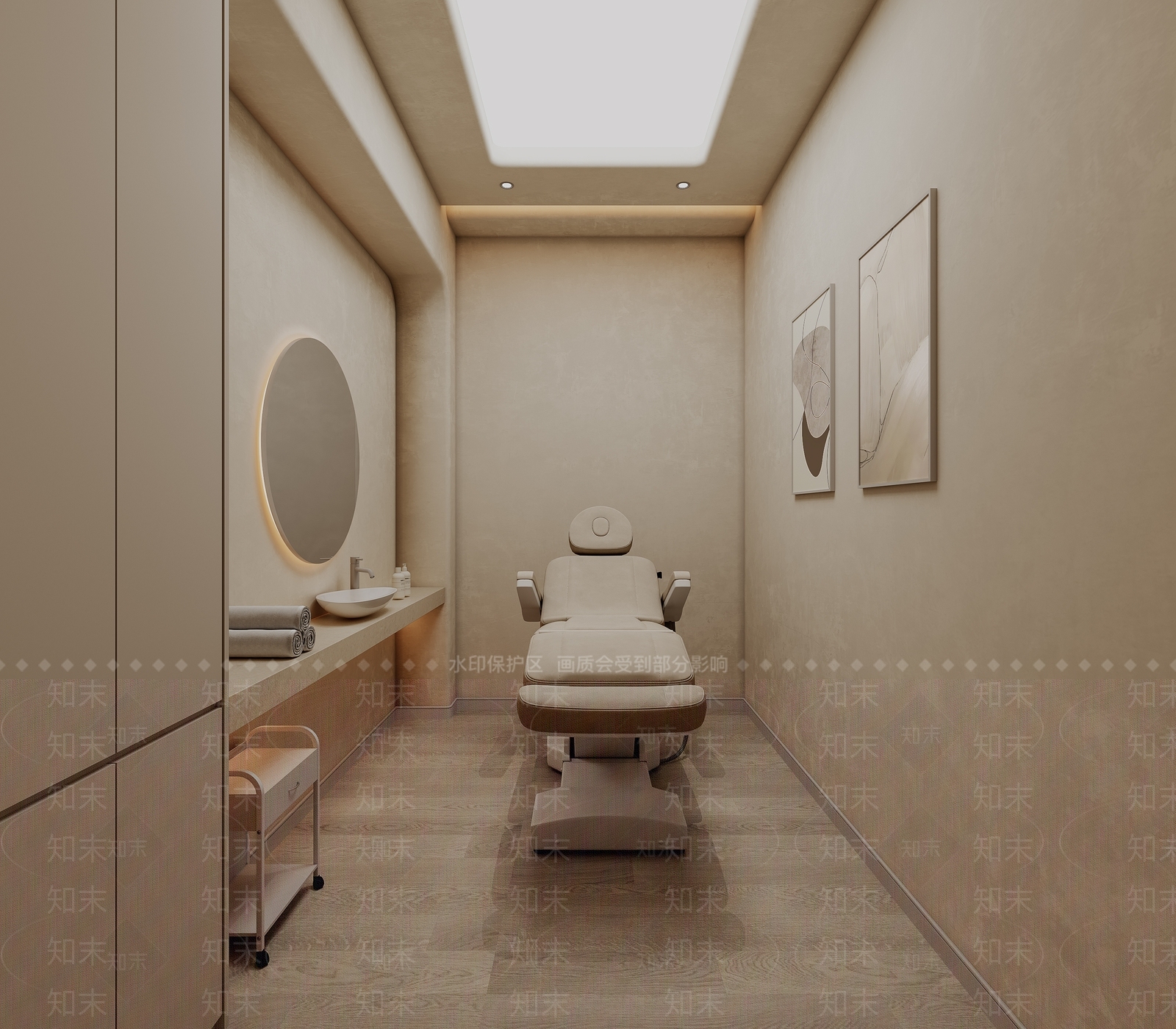 奶油侘寂美容院3D模型下载【ID:1198920083】