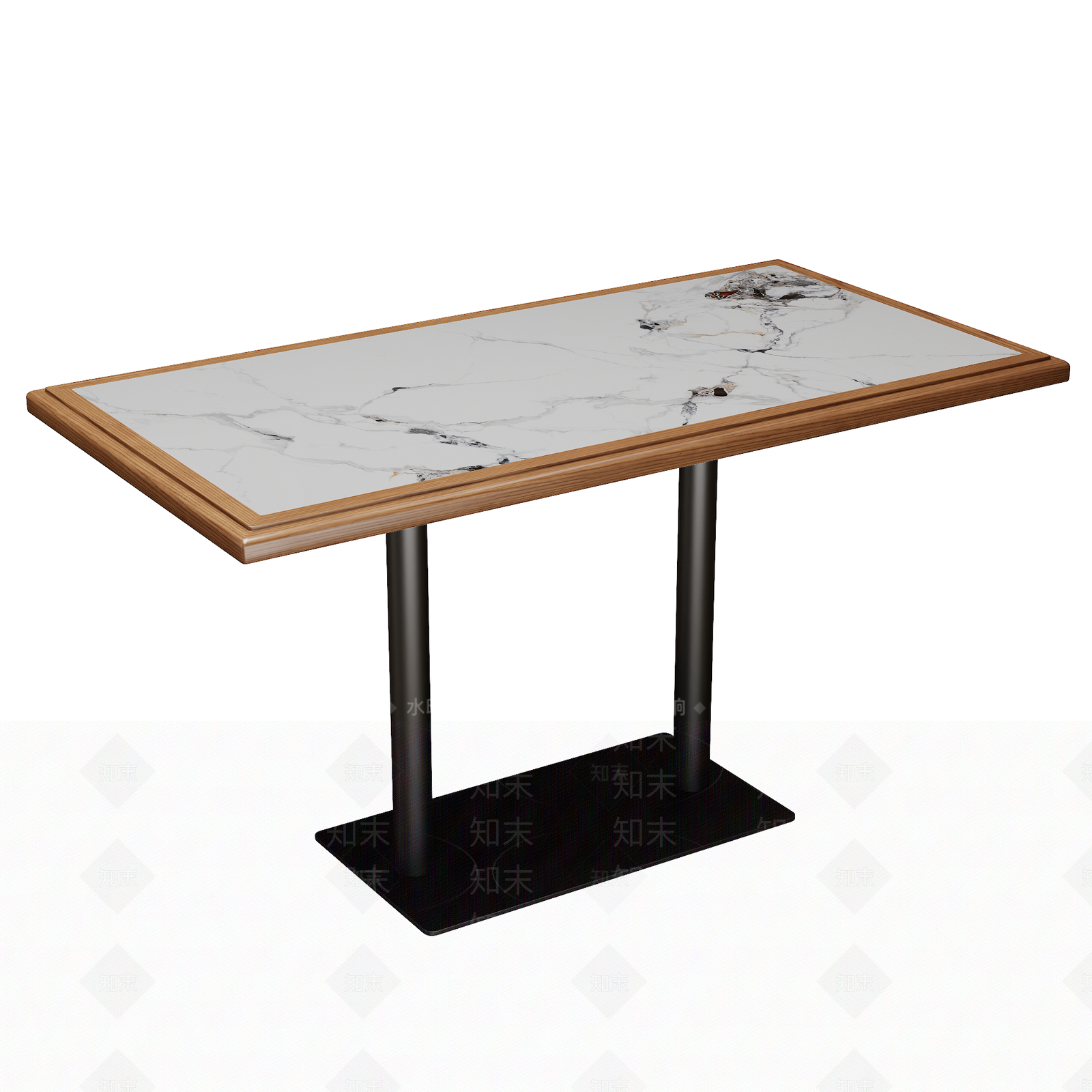 现代原木餐桌3D模型下载【ID:1198921240】