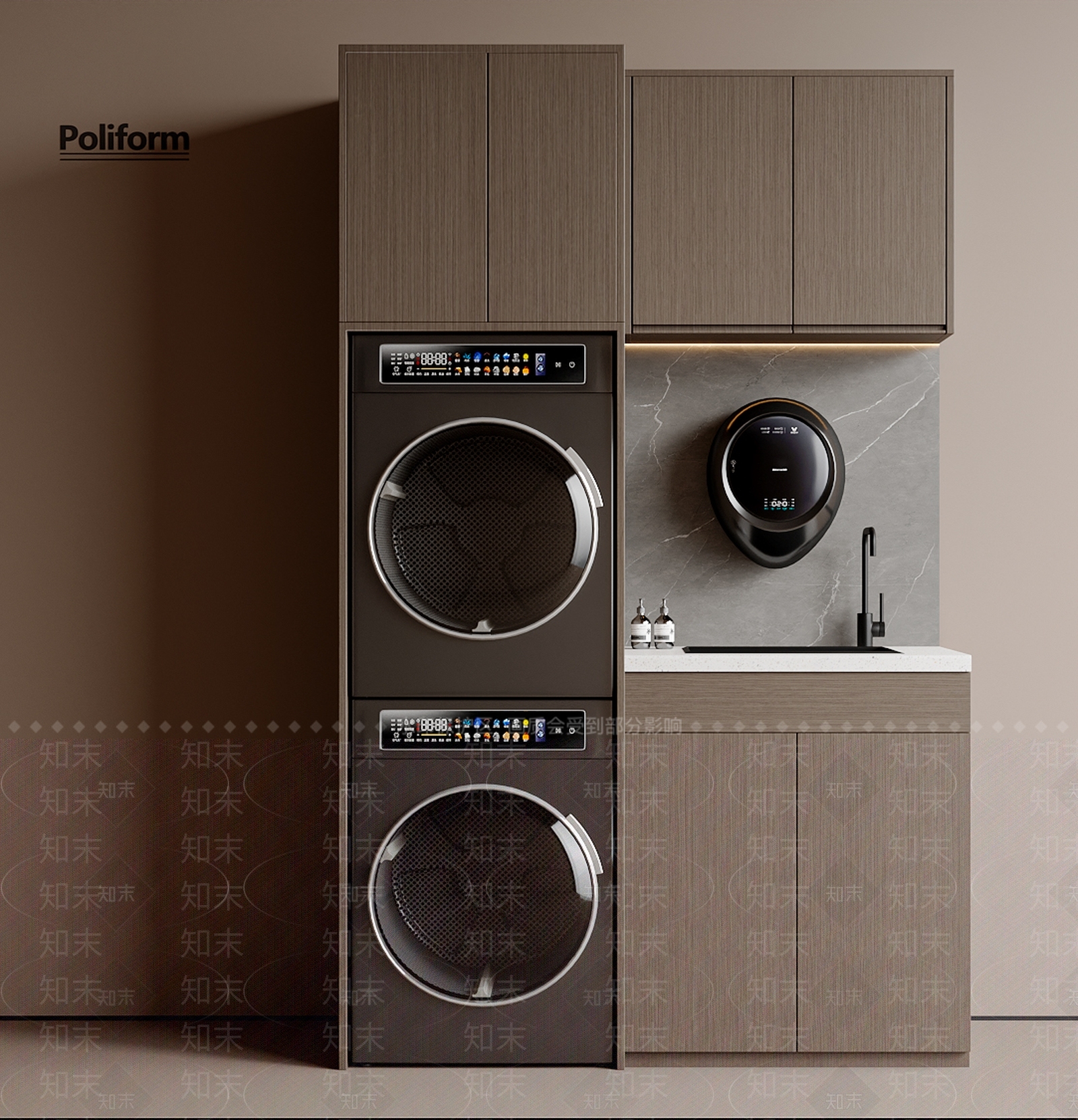 现代意式洗衣机柜3D模型下载【ID:1198922409】