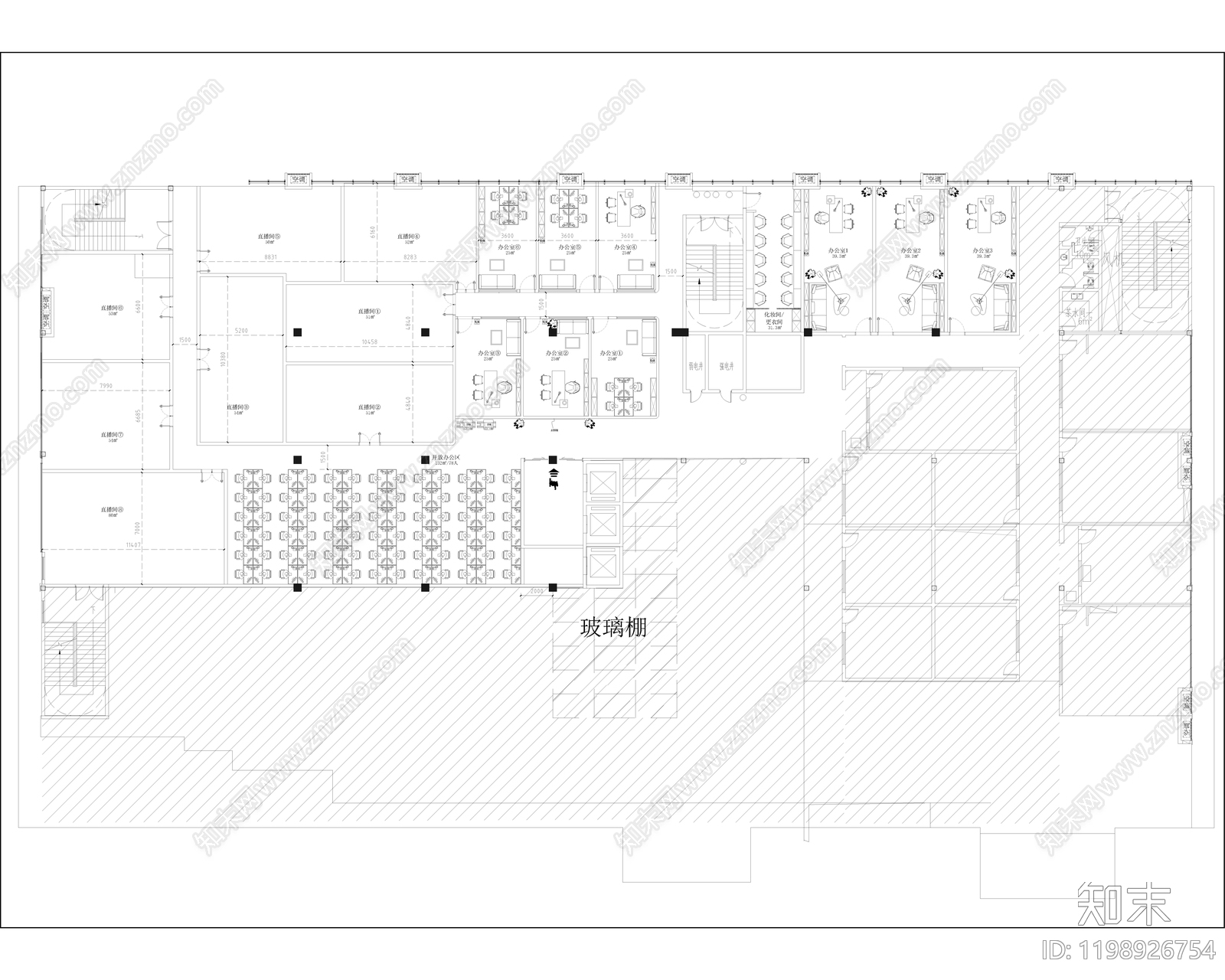现代直播间cad施工图下载【ID:1198926754】