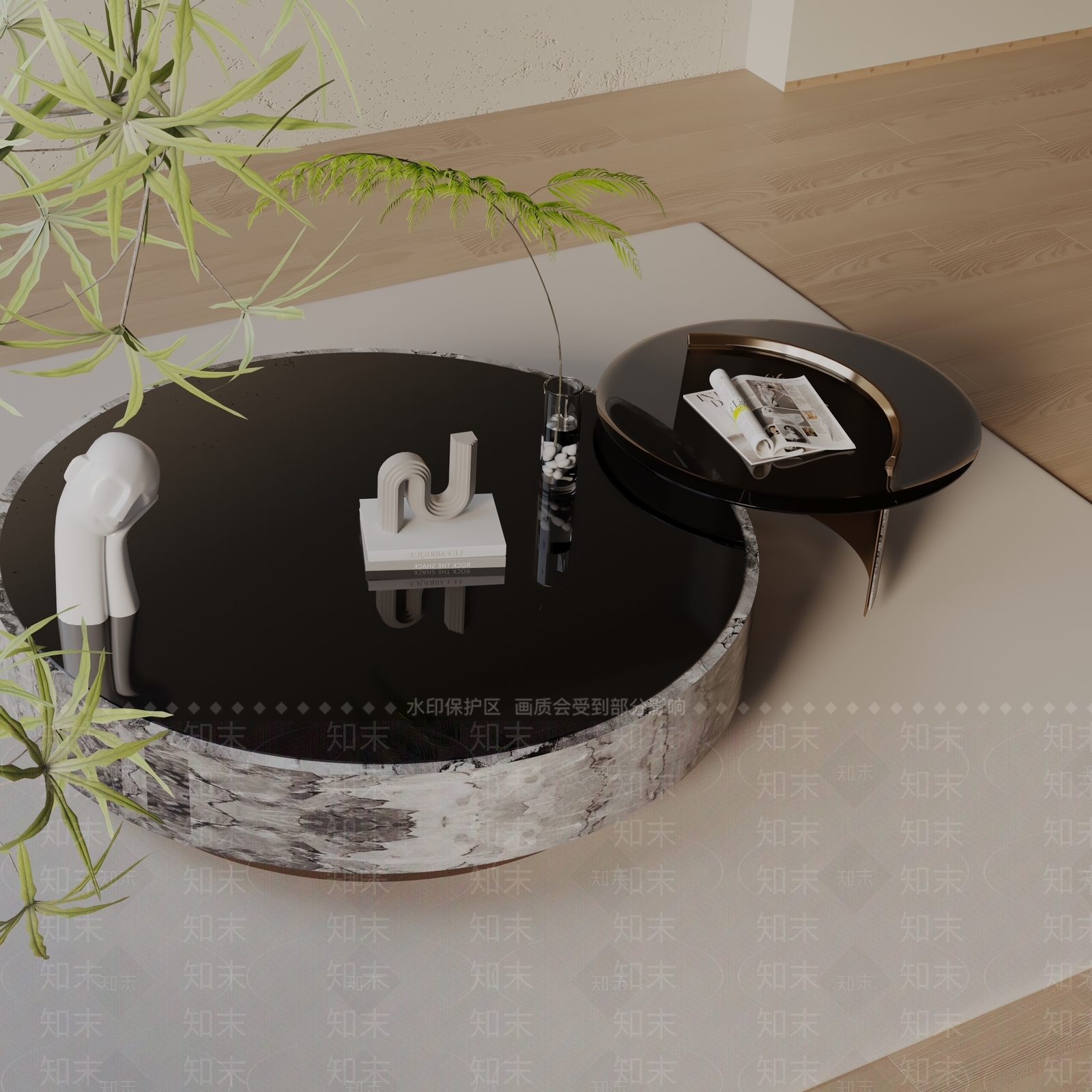 现代茶几3D模型下载【ID:1198926975】