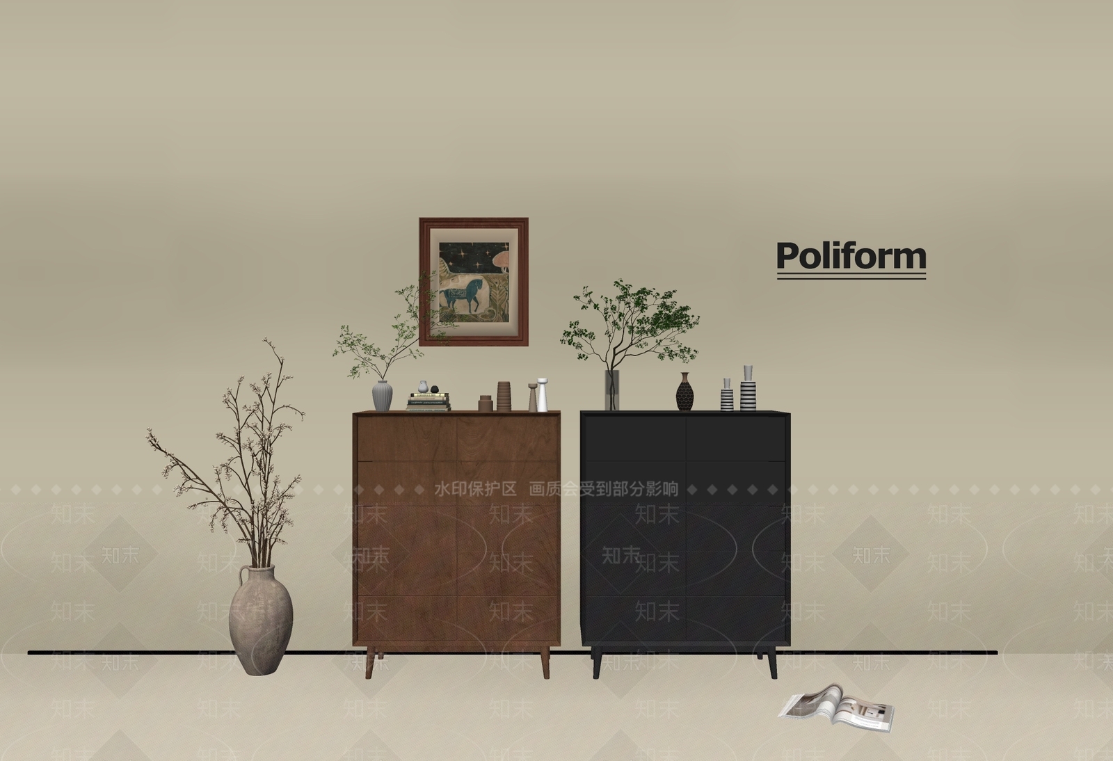 现代玄关柜SU模型下载【ID:1198933390】