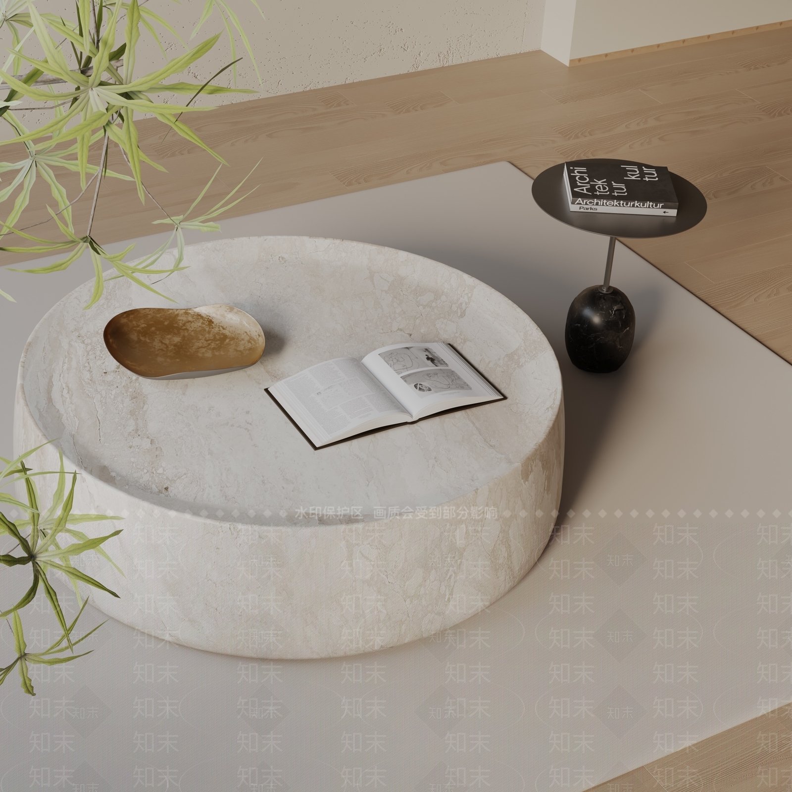现代茶几3D模型下载【ID:1198934222】