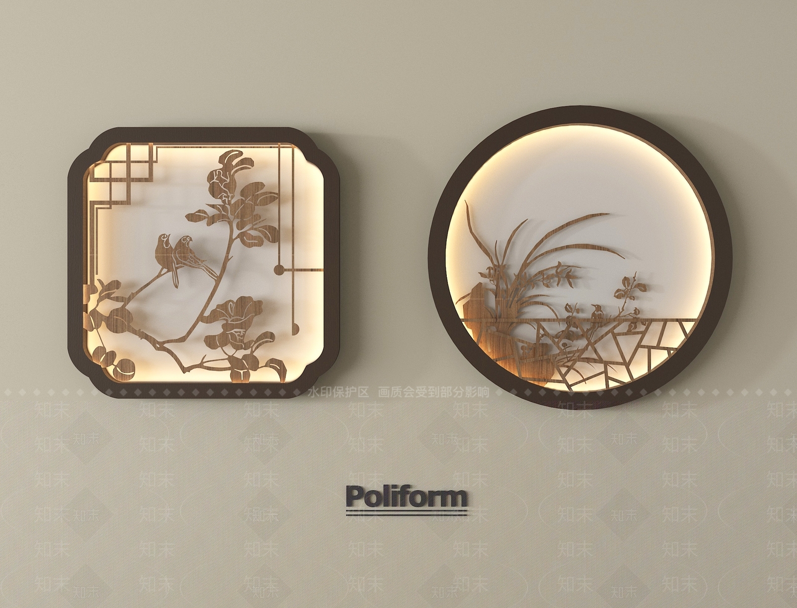 新中式壁灯3D模型下载【ID:1198934474】