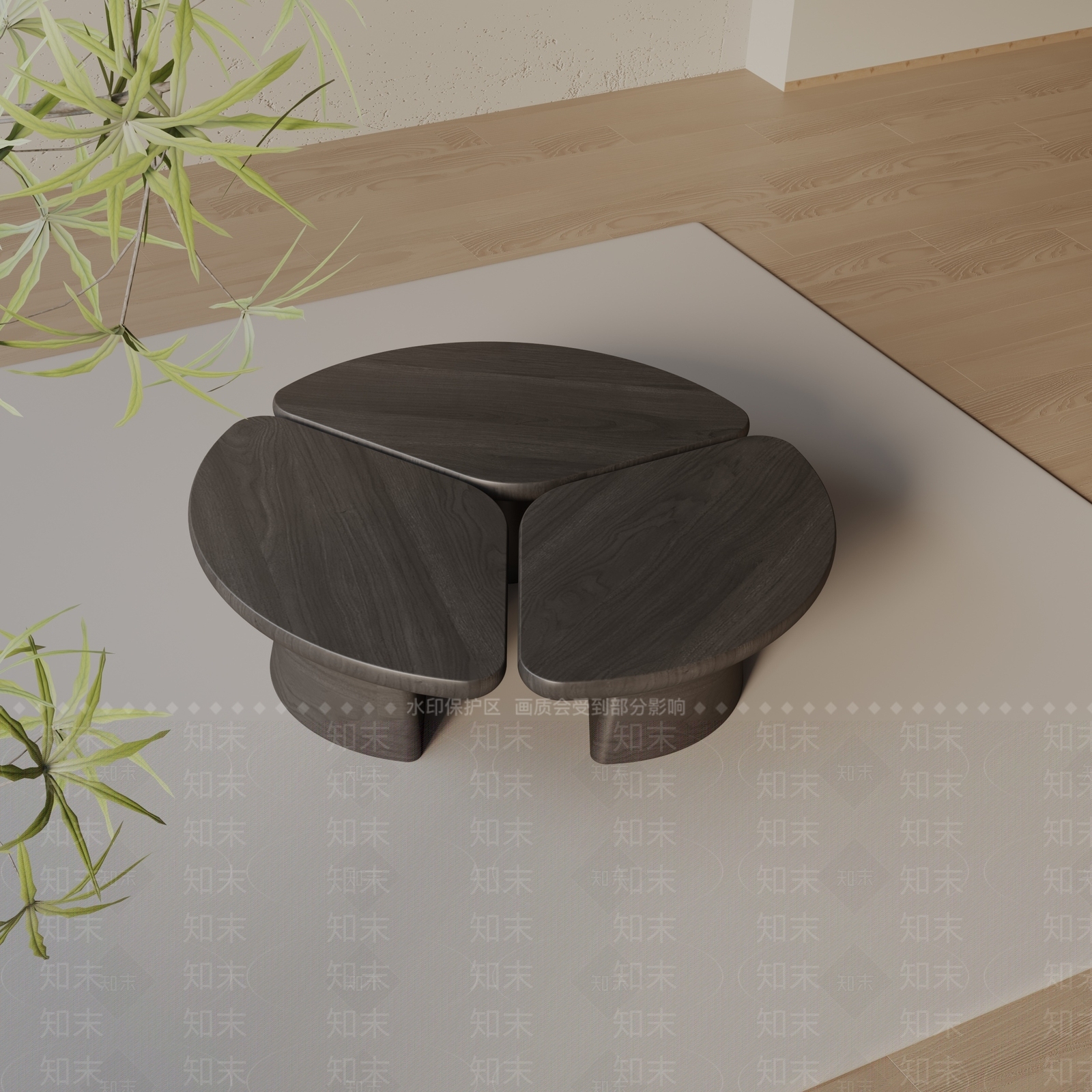 现代茶几3D模型下载【ID:1198935095】
