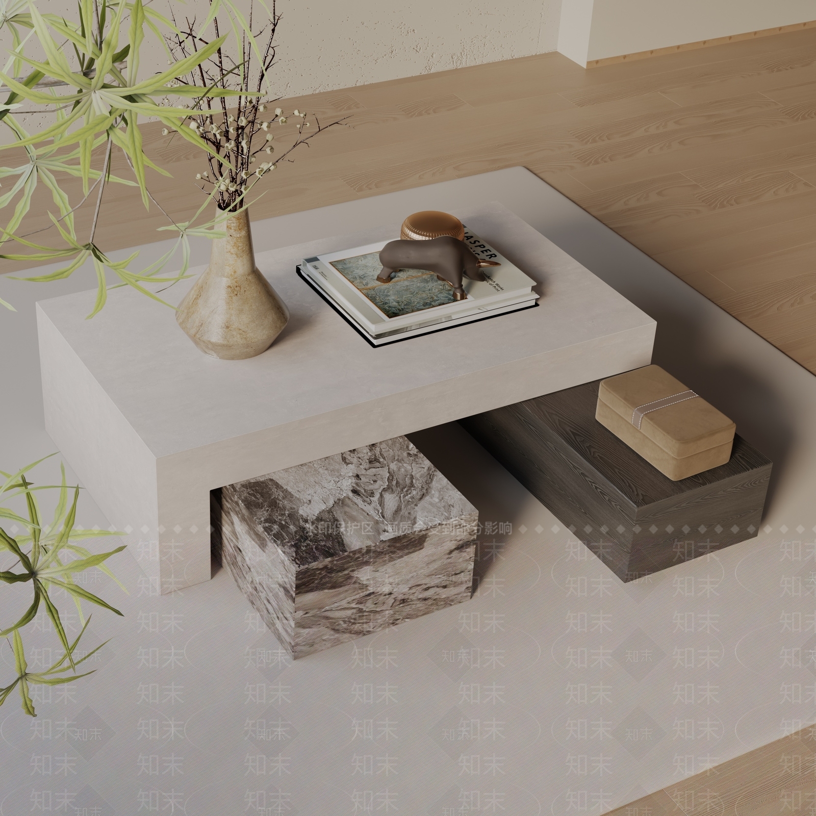 现代茶几3D模型下载【ID:1198935313】