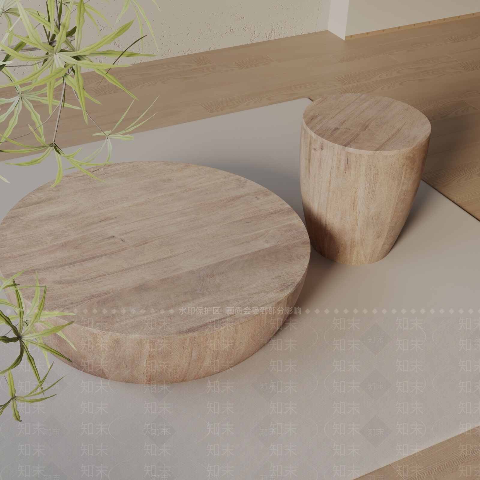 现代茶几3D模型下载【ID:1198935671】