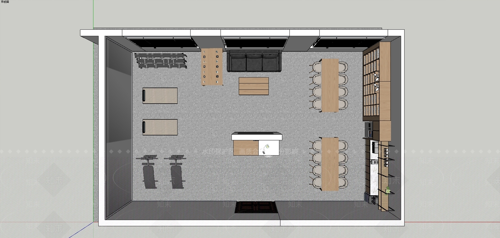 现代其他办公区域SU模型下载【ID:1198936986】
