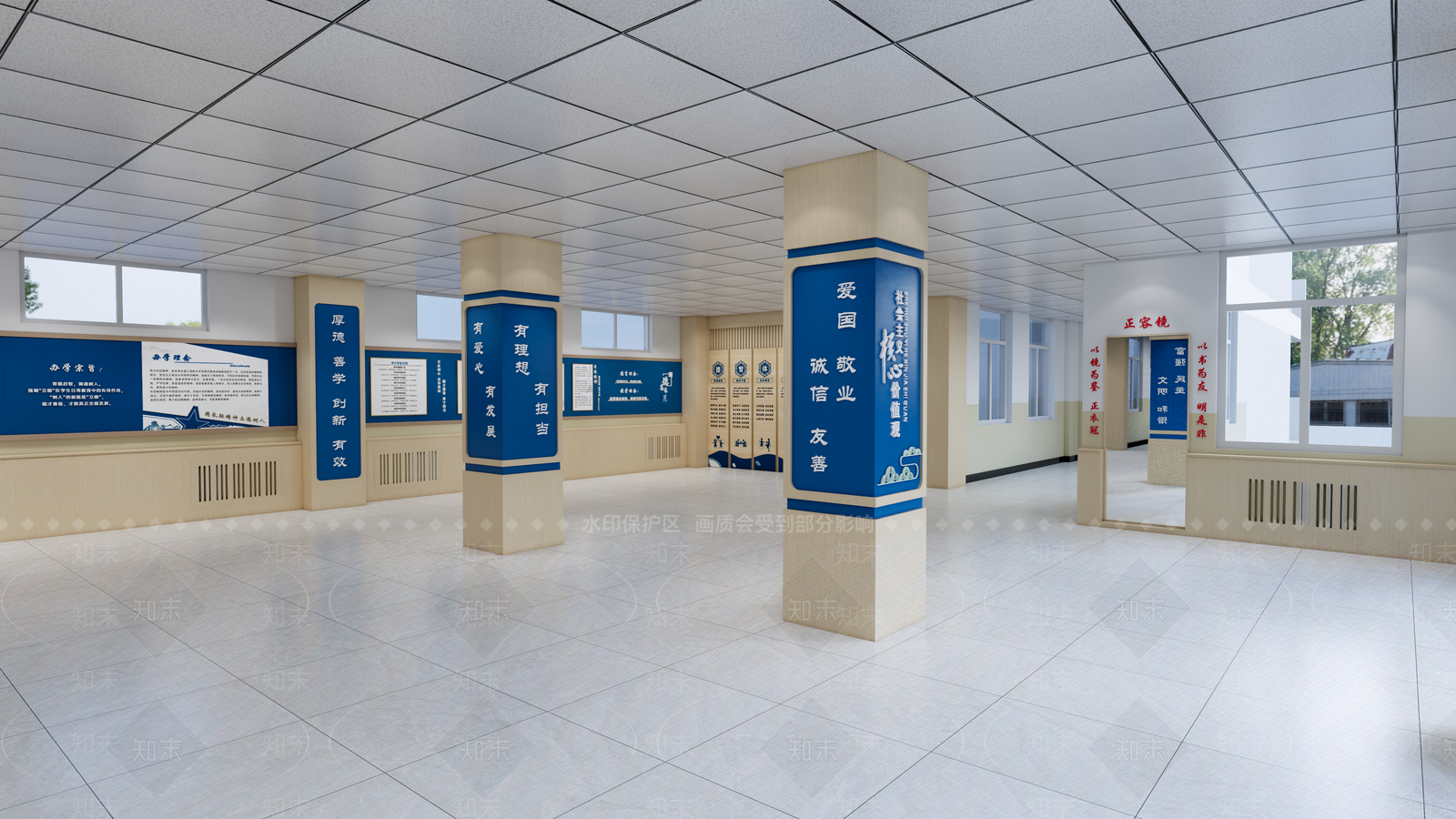 现代新中式其他学校空间SU模型下载【ID:1198941342】
