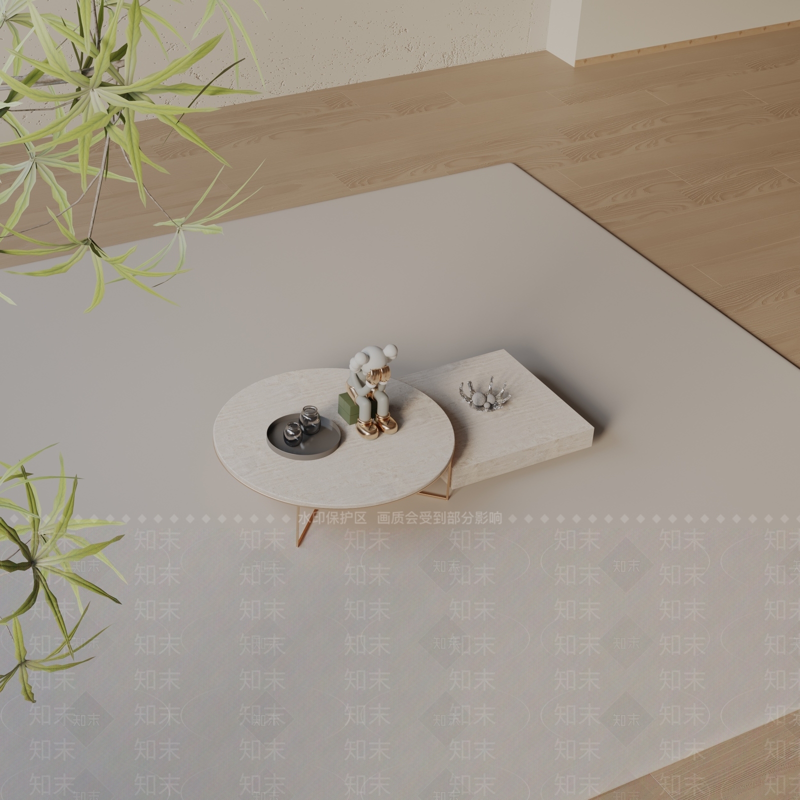现代茶几3D模型下载【ID:1198940275】