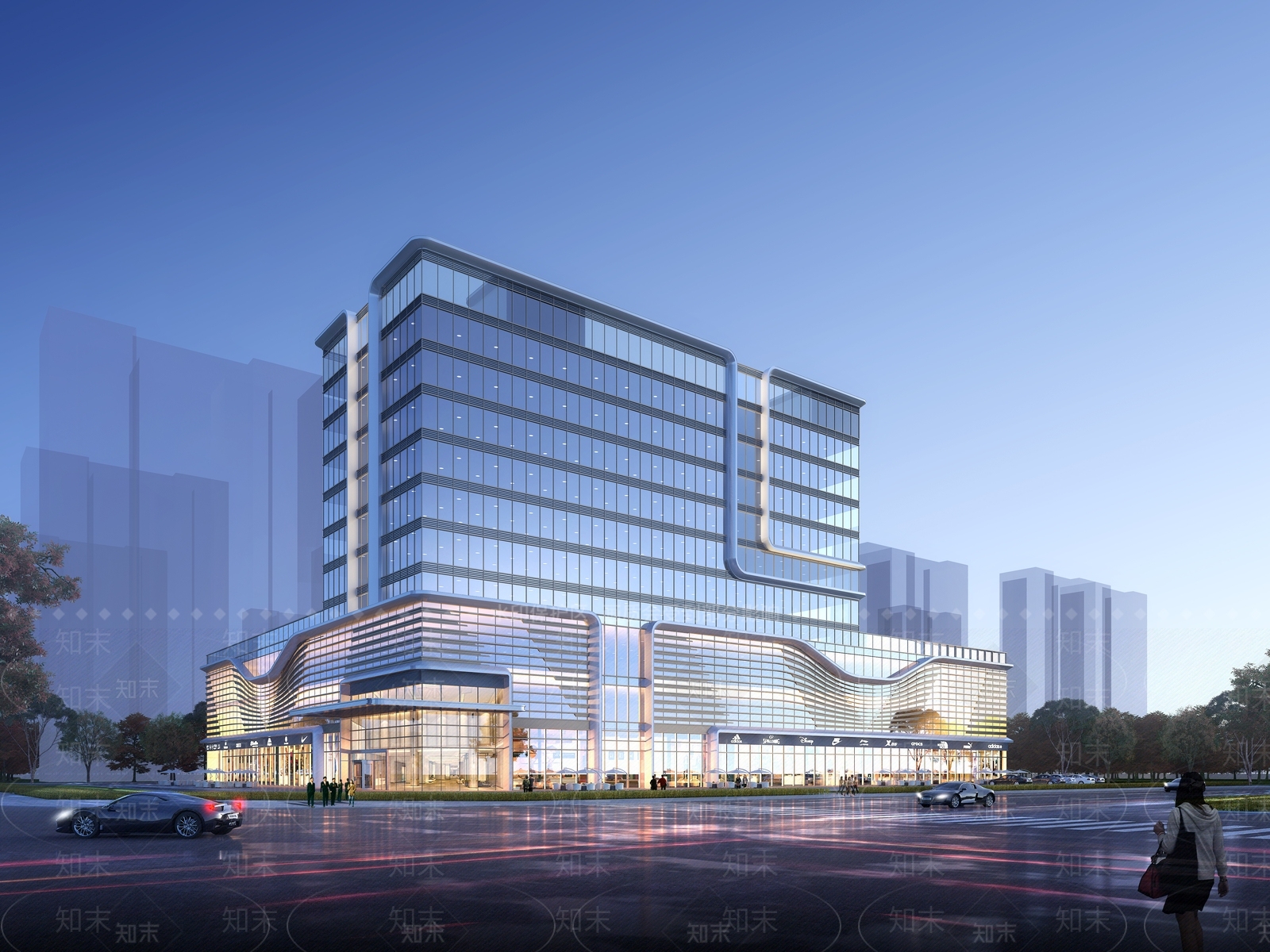 现代酒店建筑SU模型下载【ID:1198941487】
