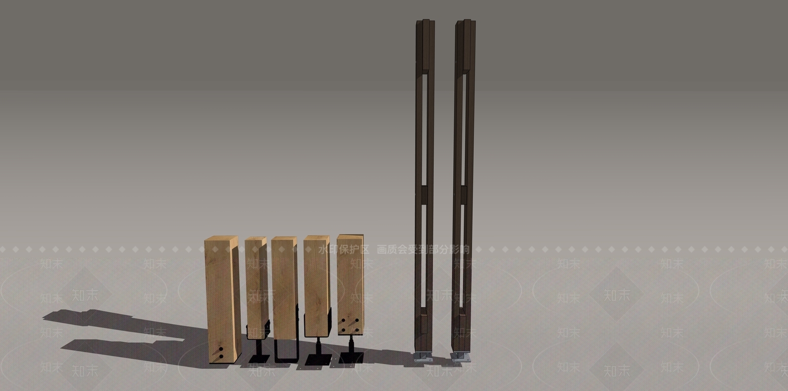 现代新中式景观柱SU模型下载【ID:1198949547】