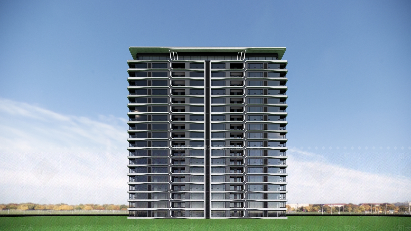 现代高层住宅SU模型下载【ID:1198951650】