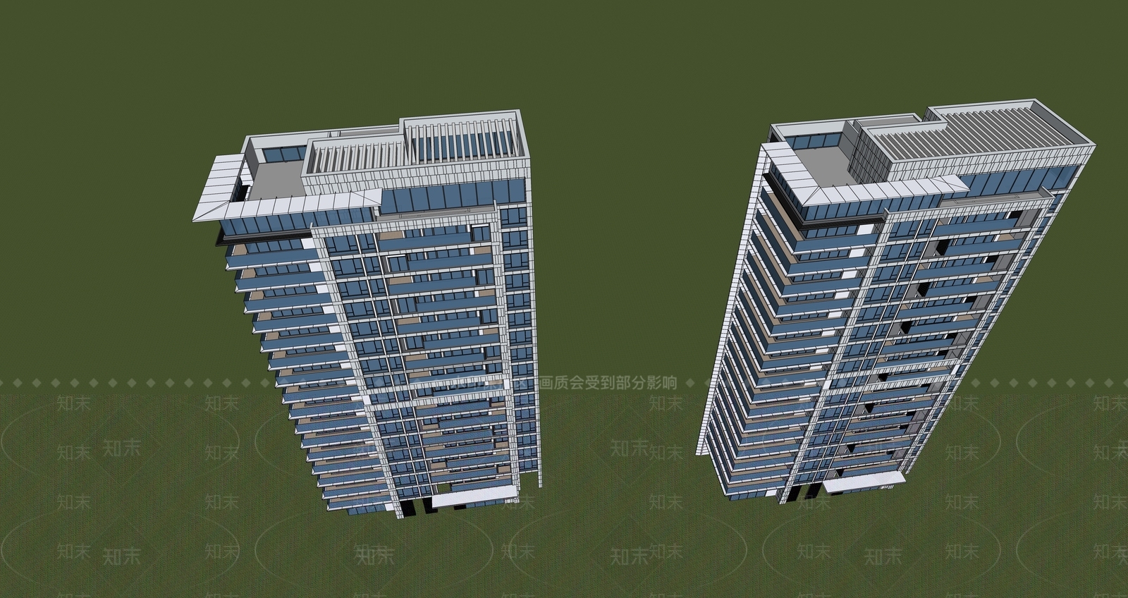 现代高层住宅SU模型下载【ID:1198953160】