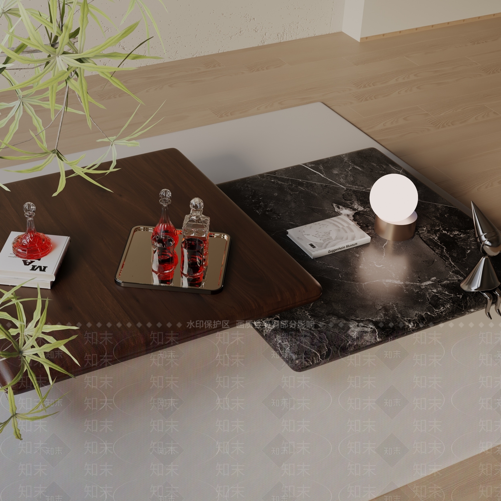 现代茶几3D模型下载【ID:1198955958】