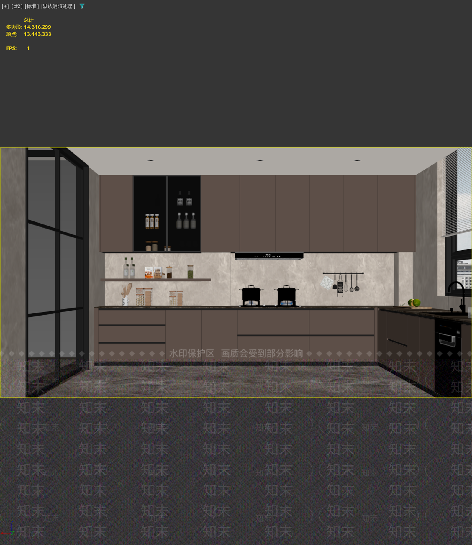 现代意式封闭式厨房3D模型下载【ID:1198958218】