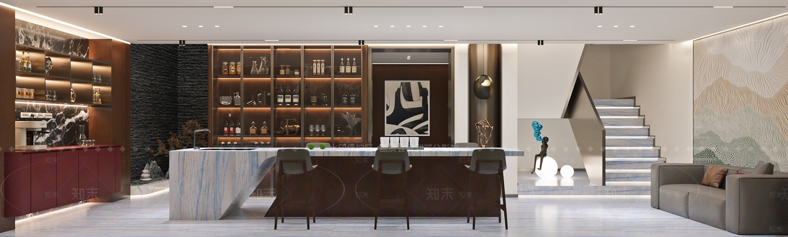 一体式吧台岛台3D模型下载【ID:1227573335】