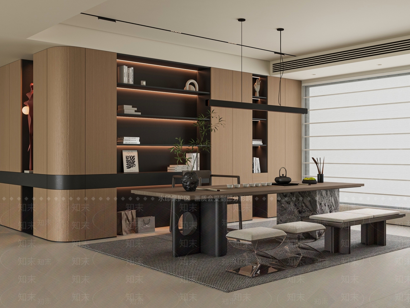 现代书房3D模型下载【ID:1198963392】