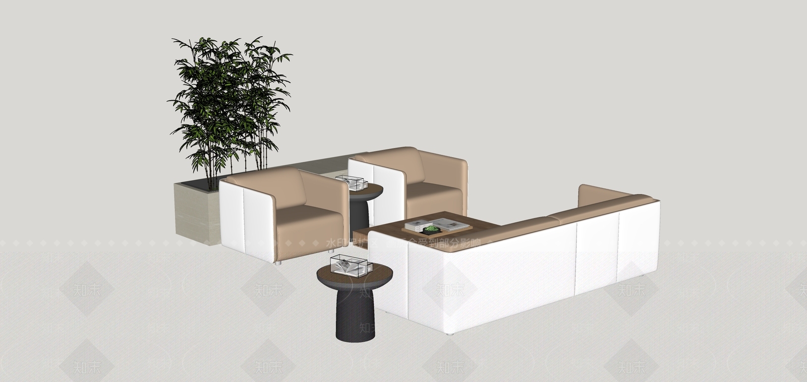 现代办公沙发SU模型下载【ID:1198969141】