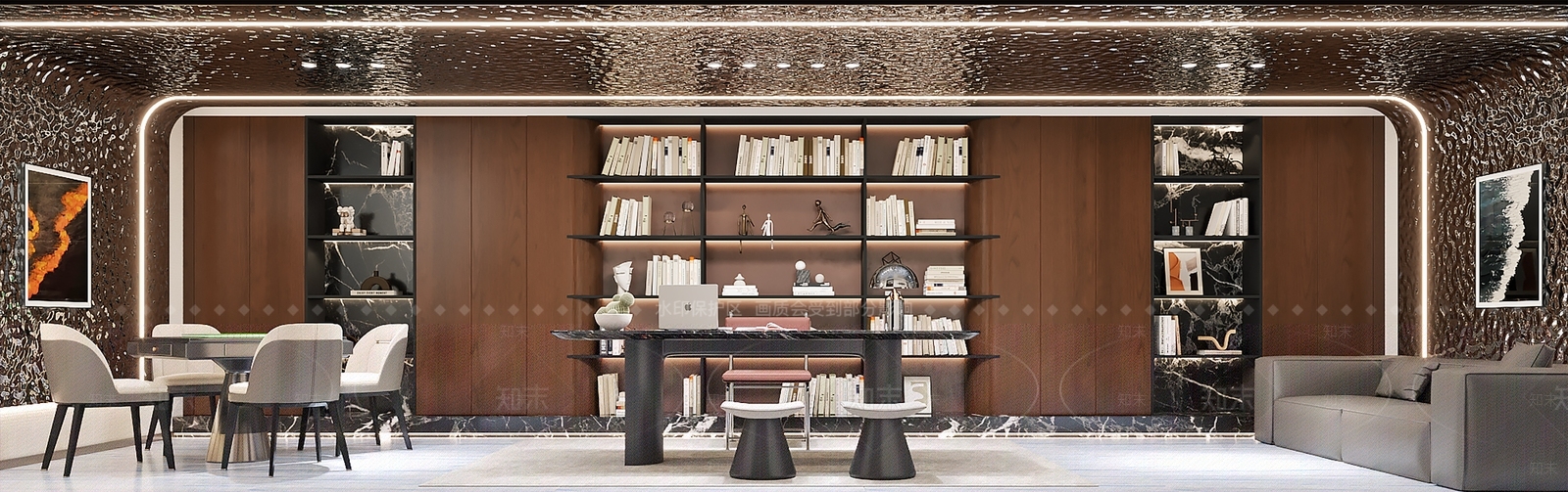 现代书房3D模型下载【ID:1198964841】