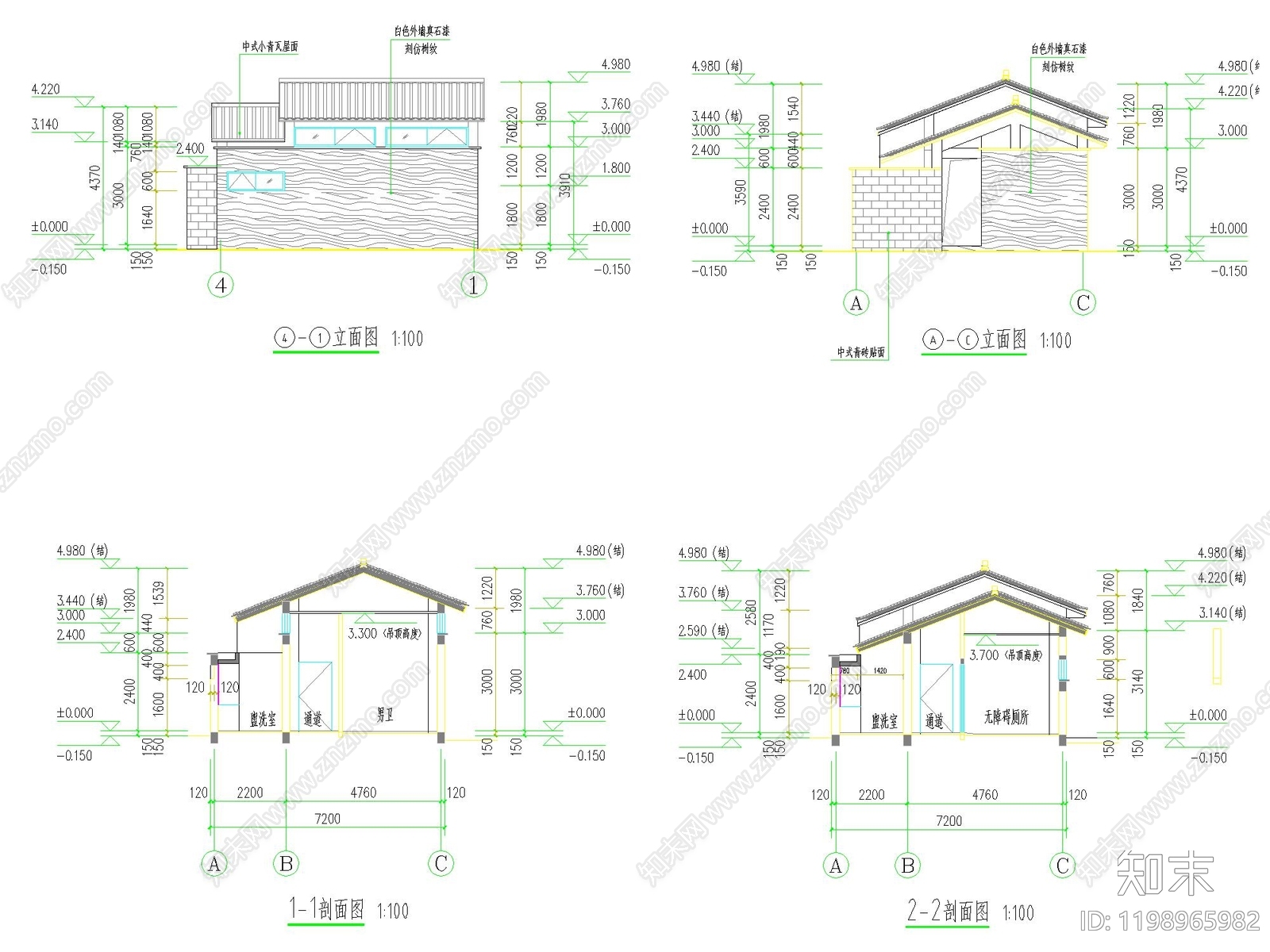 现代新中式公厕施工图下载【ID:1198965982】