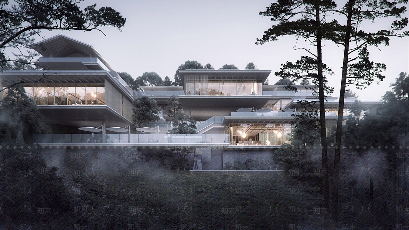 现代新中式别墅SU模型下载【ID:1198967502】