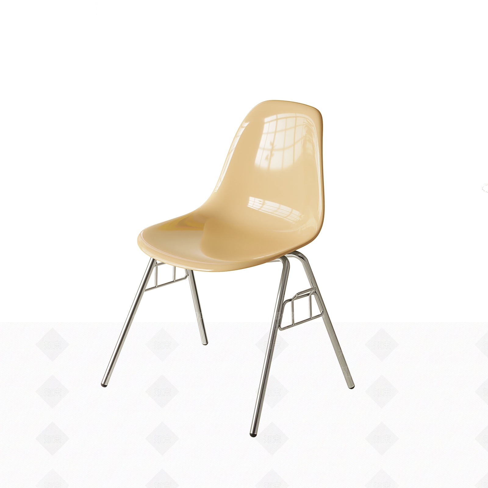 现代奶油包豪斯椅子3D模型下载【ID:1198970684】