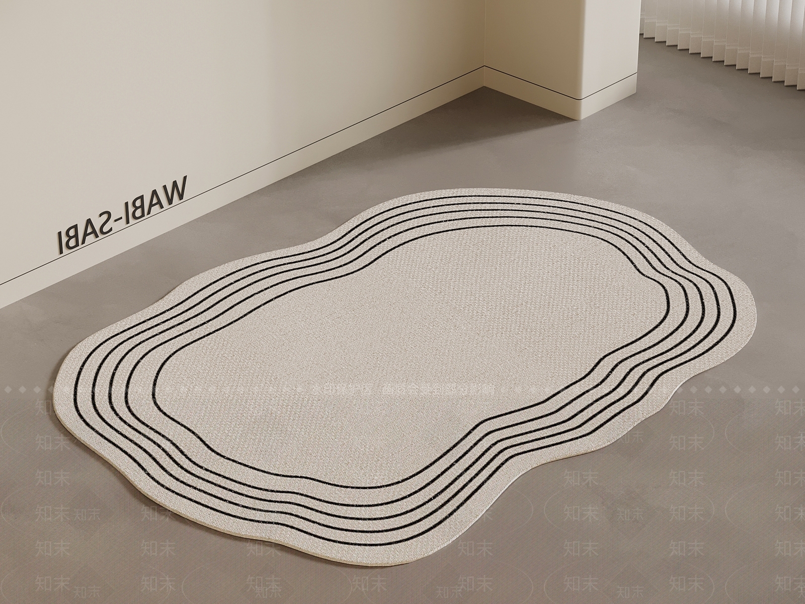 现代奶油圆形地毯SU模型下载【ID:1198974231】