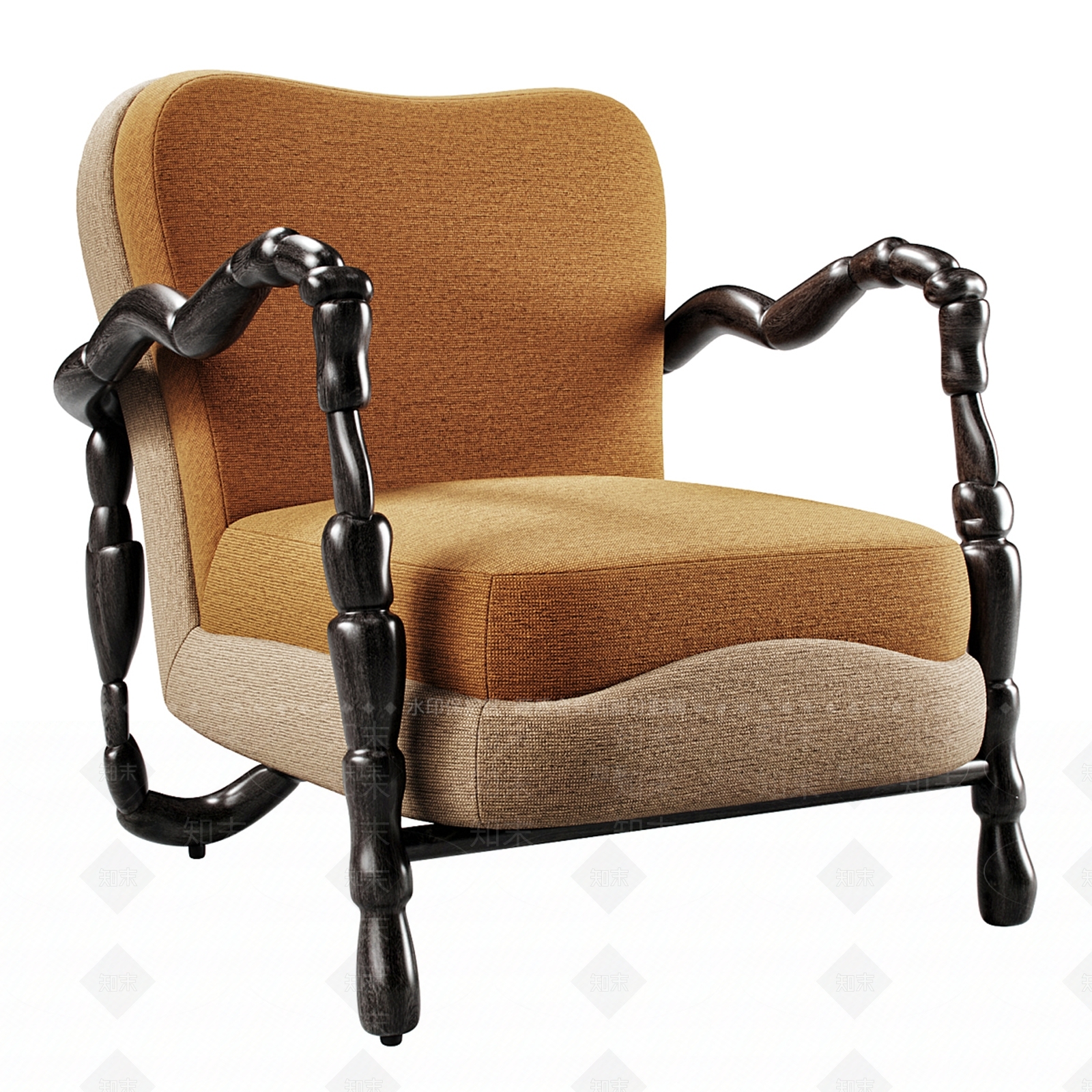 现代单人沙发SU模型下载【ID:1198975552】