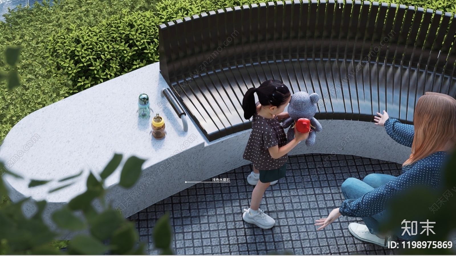 现代法式景观坐凳施工图下载【ID:1198975869】