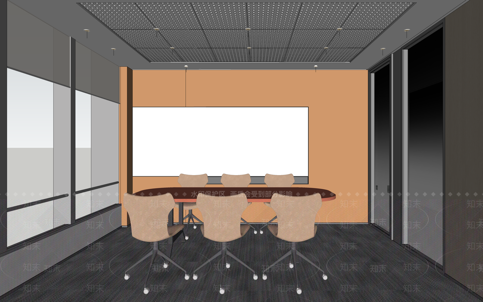 现代简约会议室SU模型下载【ID:1198976293】