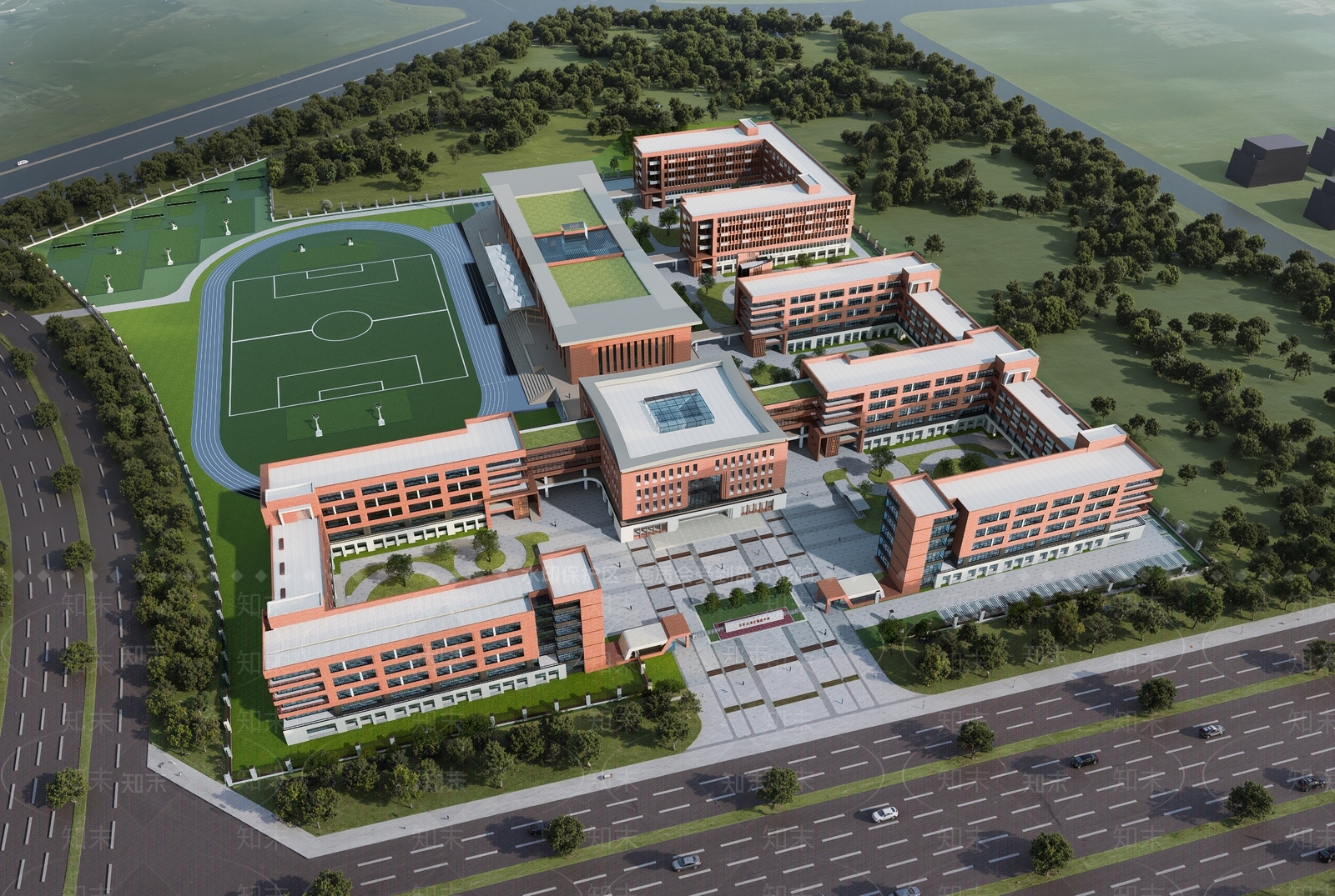 现代学校建筑SU模型下载【ID:1198978325】