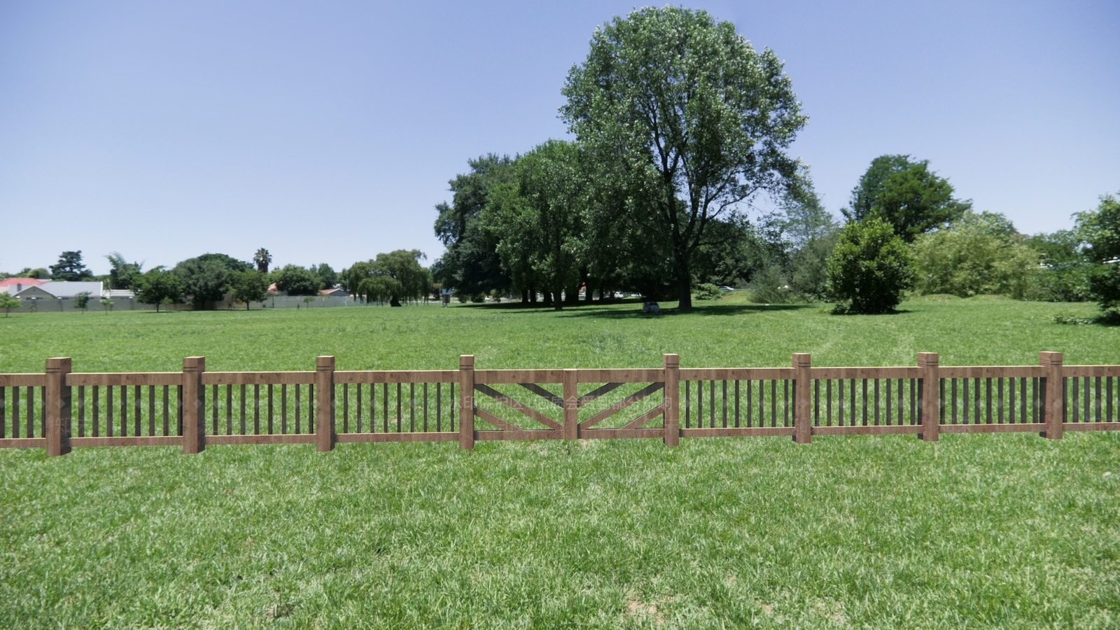 现代原木栏杆扶手SU模型下载【ID:1198976658】