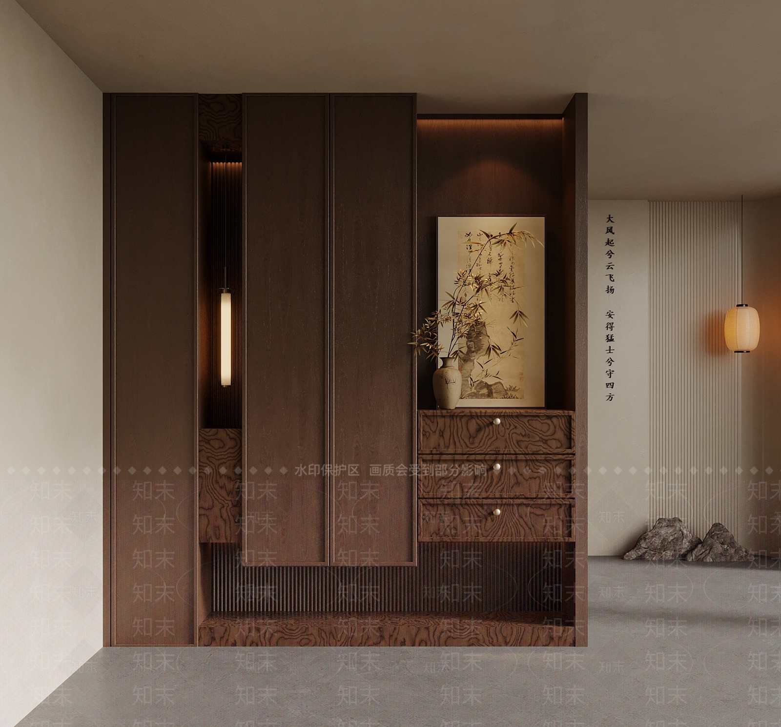 新中式鞋柜3D模型下载【ID:1198977926】