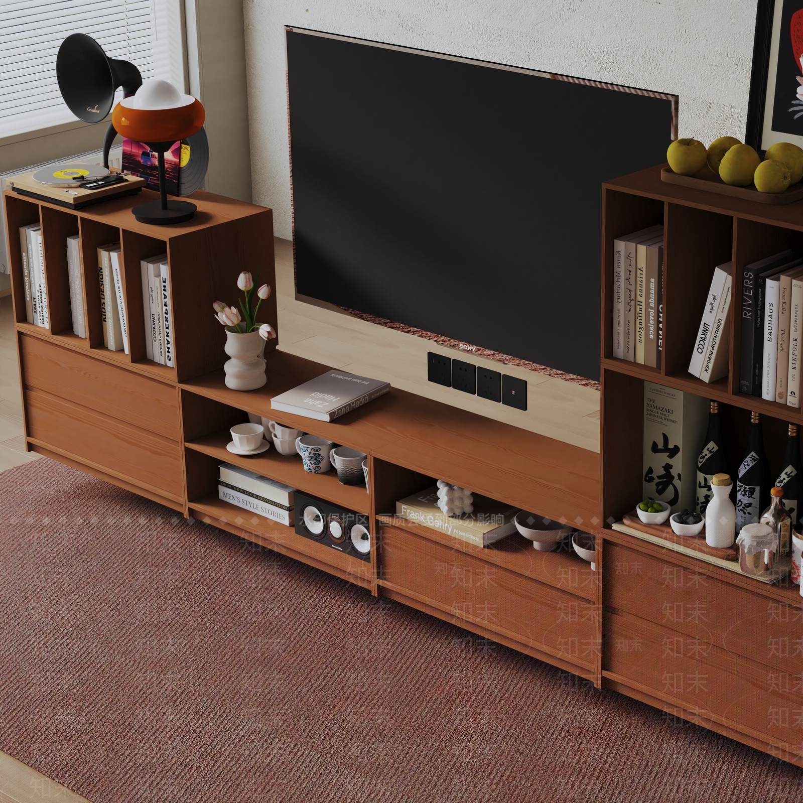 现代电视柜3D模型下载【ID:1198978145】
