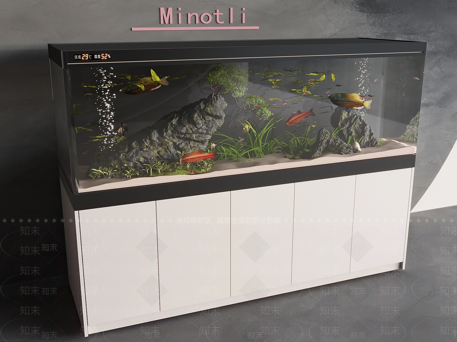 北欧鱼缸3D模型下载【ID:1198978048】