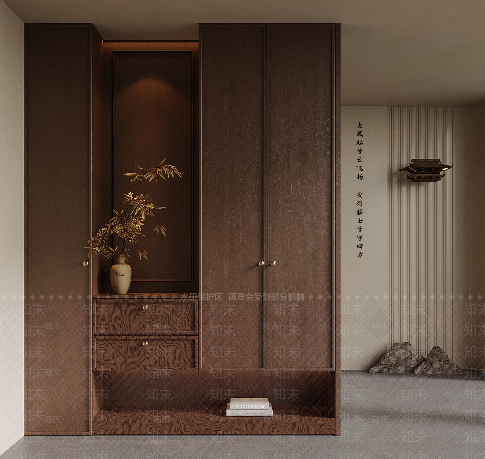 新中式鞋柜3D模型下载【ID:1198978186】