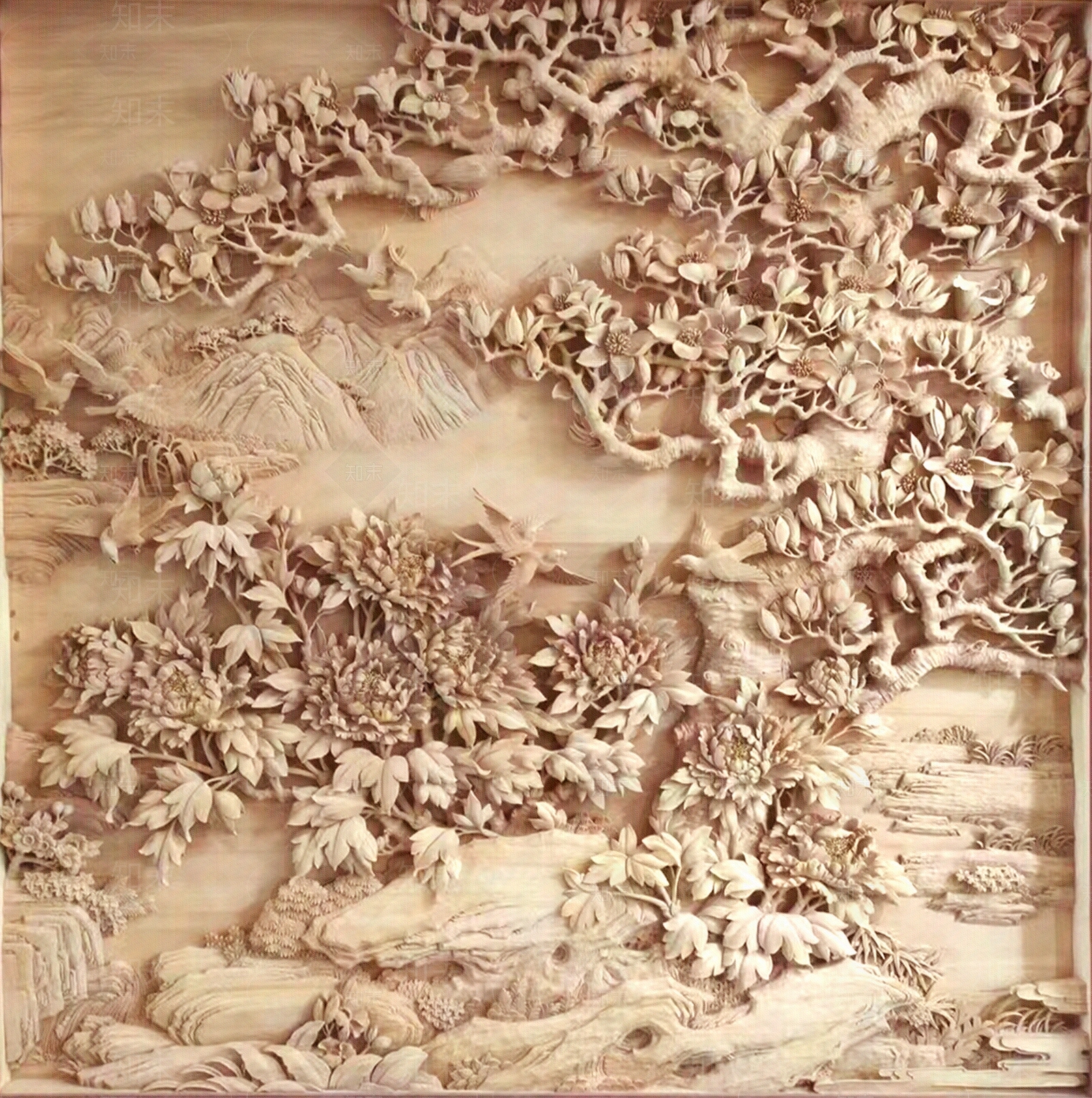 木材雕花高清贴图材质