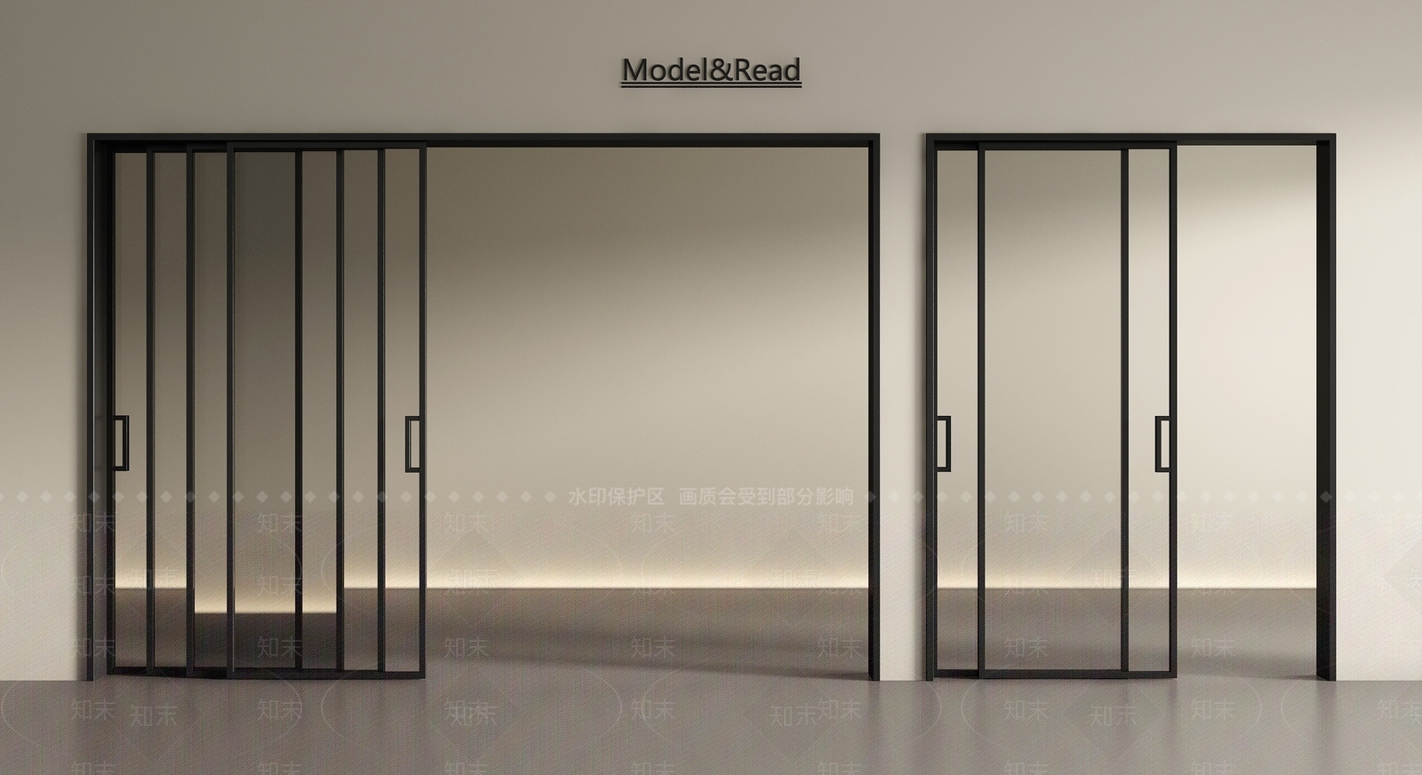 现代推拉门SU模型下载【ID:1198980791】