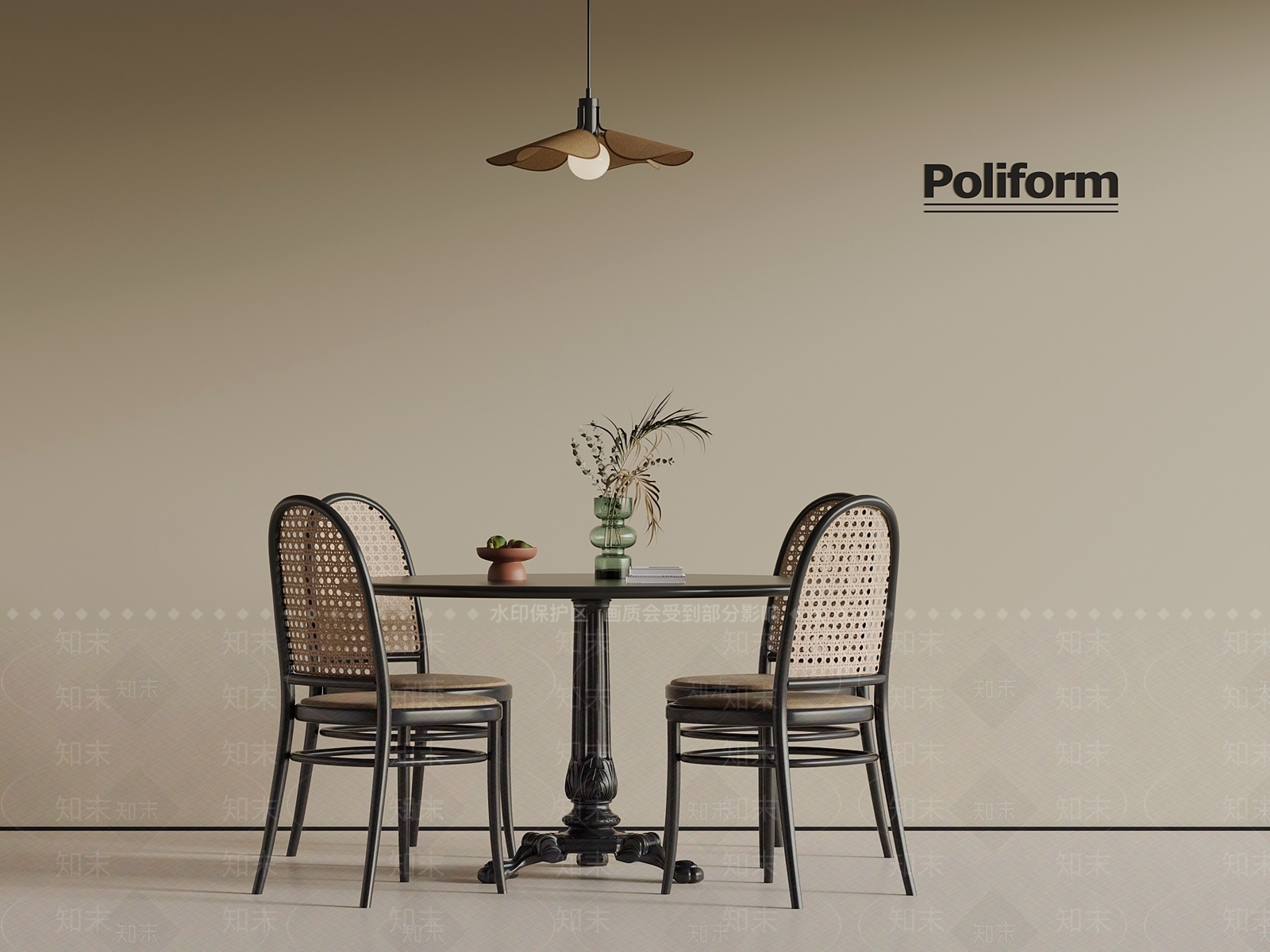 法式复古餐桌椅3D模型下载【ID:1198981798】