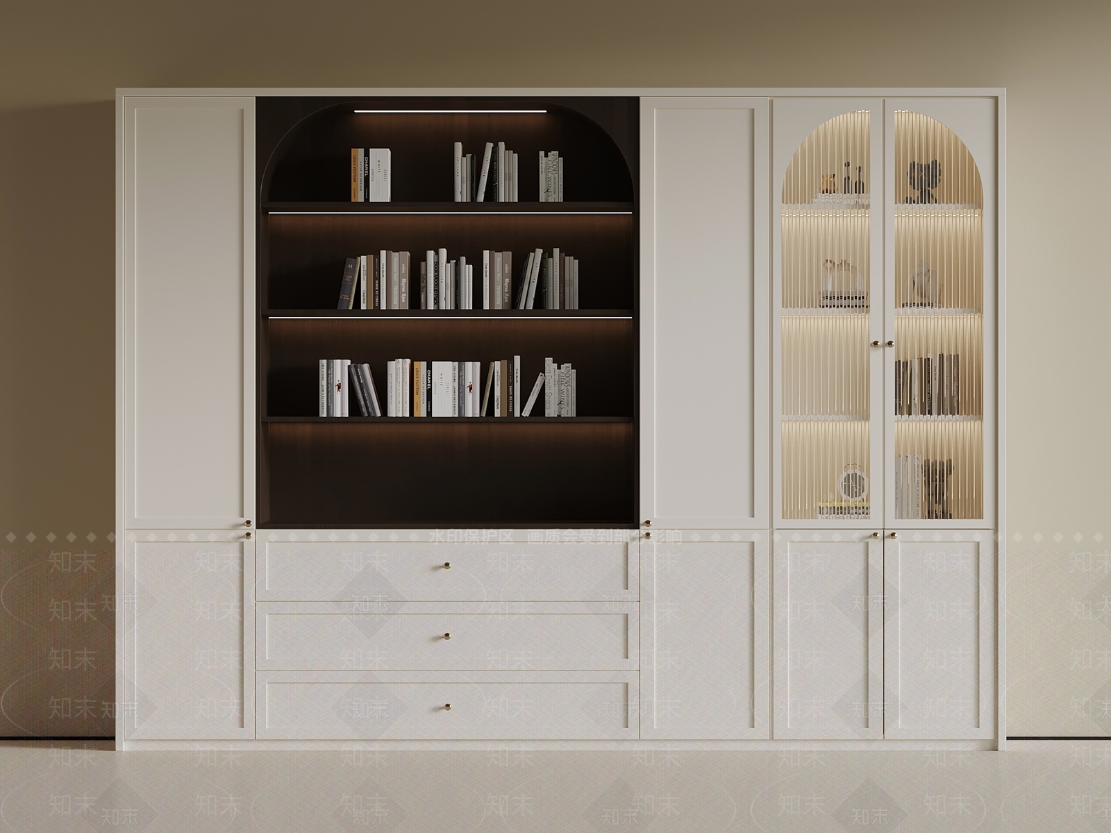 法式书柜3D模型下载【ID:1198982453】