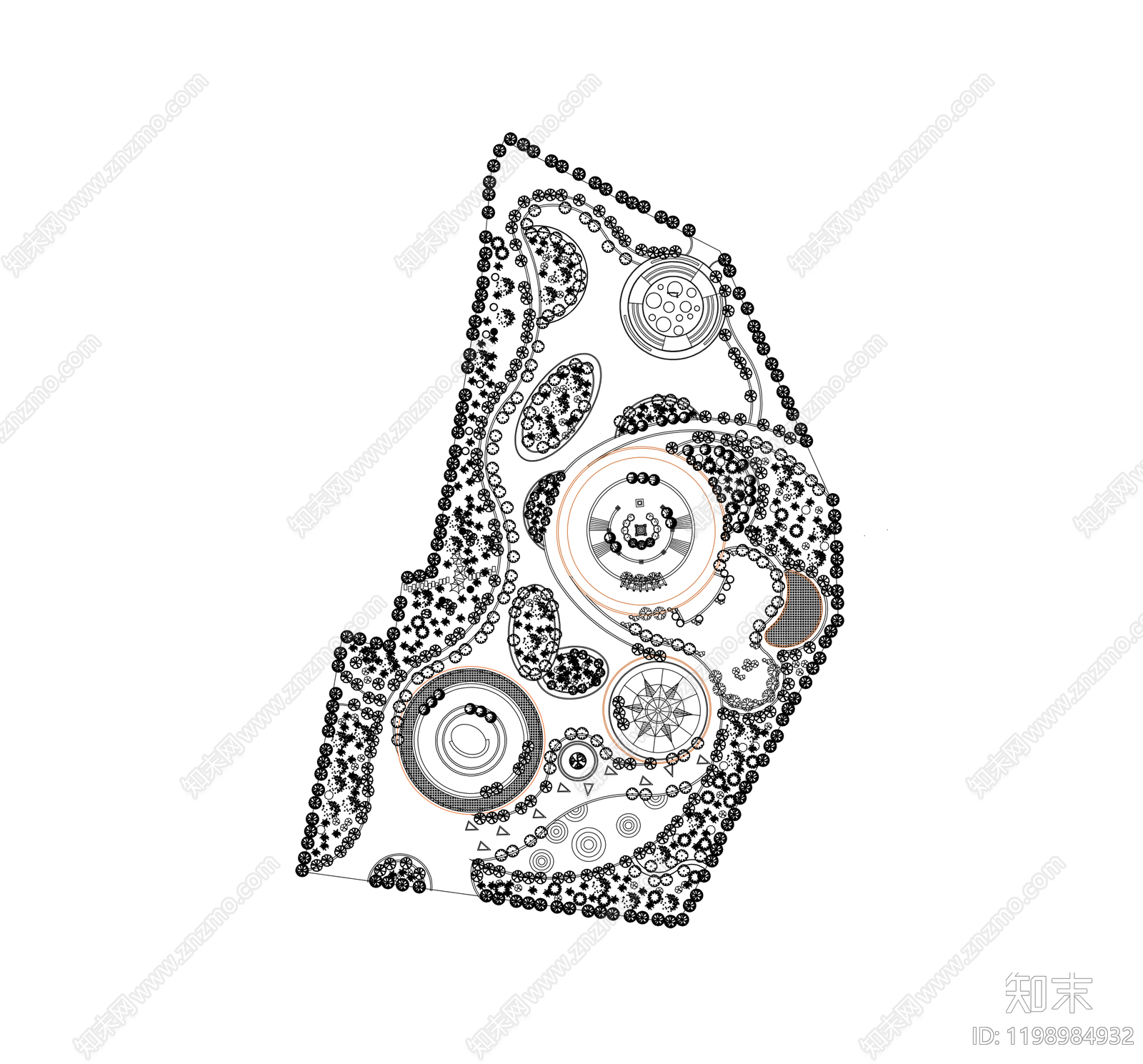 综合性公园cad施工图下载【ID:1198984932】