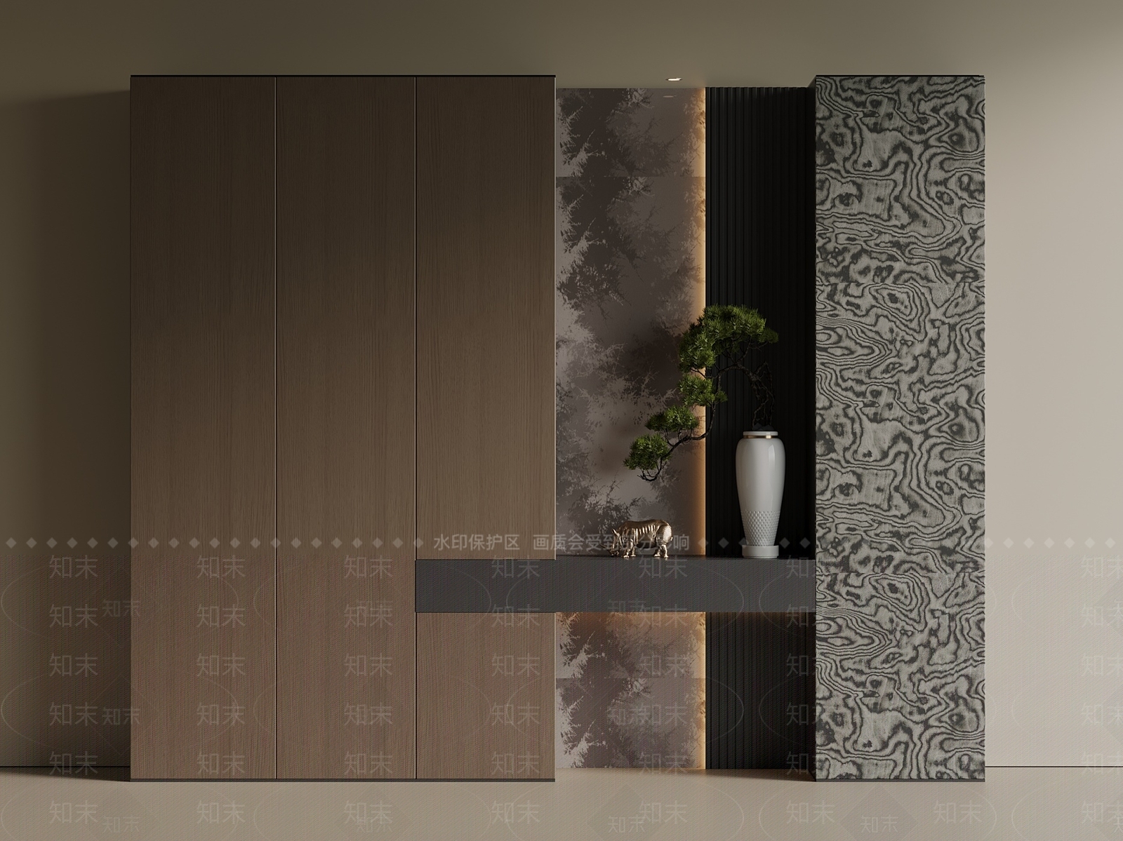 意式轻奢鞋柜3D模型下载【ID:1198987097】